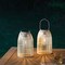 Set of 2/4 9.75"H Metal Solar Powered Edison Bulb Outdoor Hanging Lantern